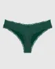 Thong Panty with Lace Trim in Emerald Green sold by La SENZA