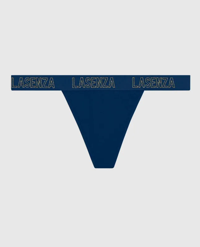 G-String Panty with Logo Band in Ocean Cavern sold by La SENZA