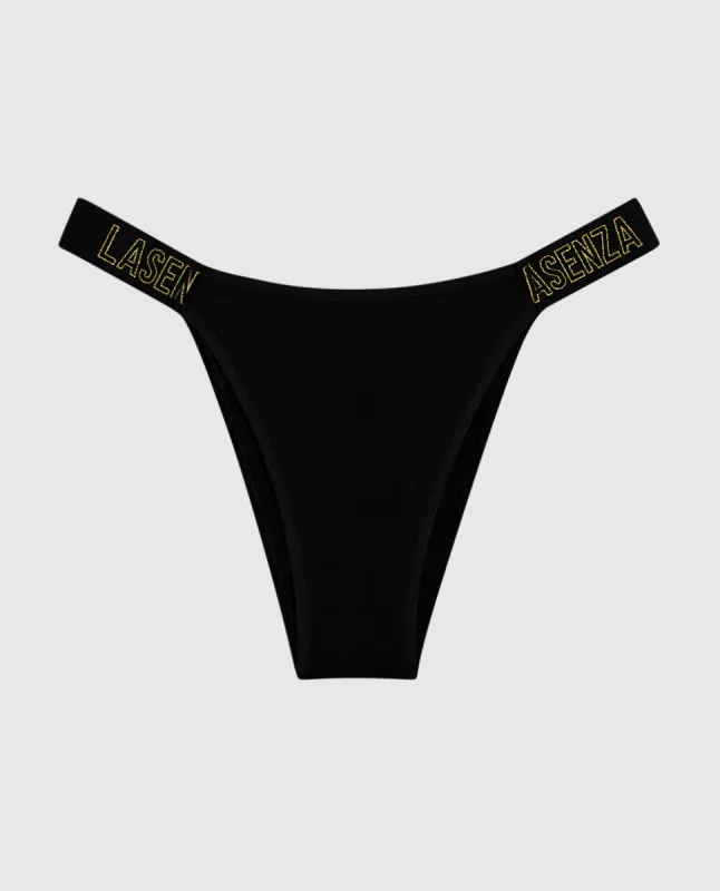 Cheeky Panty with Logo Band in Smoulder Black sold by La SENZA