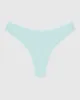 Ultrasoft High Leg Ribbed Thong Panty in Vista Blue sold by La SENZA