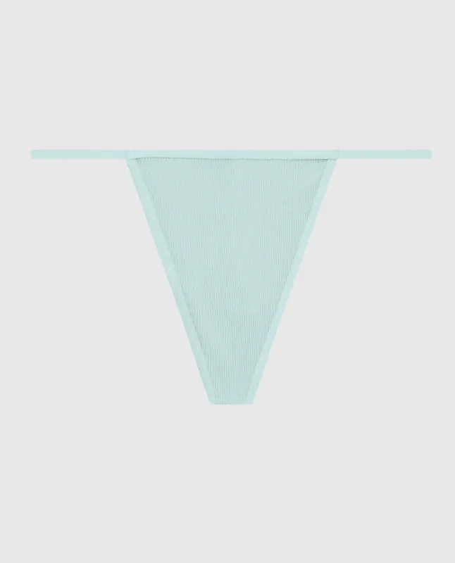 Ultrasoft Ribbed G-String Panty in Vista Blue sold by La SENZA