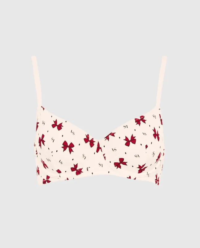 Unlined Balconette Bra in Bow to the Queen sold by La SENZA