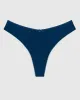 Ultrasoft High Leg Ribbed Thong Panty in Ocean Cavern sold by La SENZA
