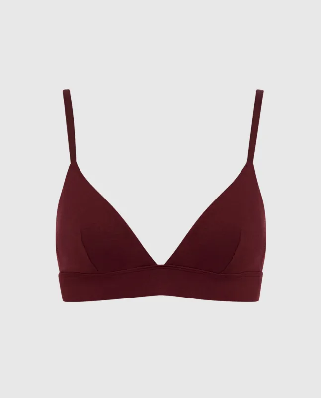 Unlined Bralette with V Neck in Red Wine sold by La SENZA