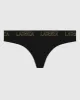 Thong Panty with Logo Band in Smoulder Black sold by La SENZA