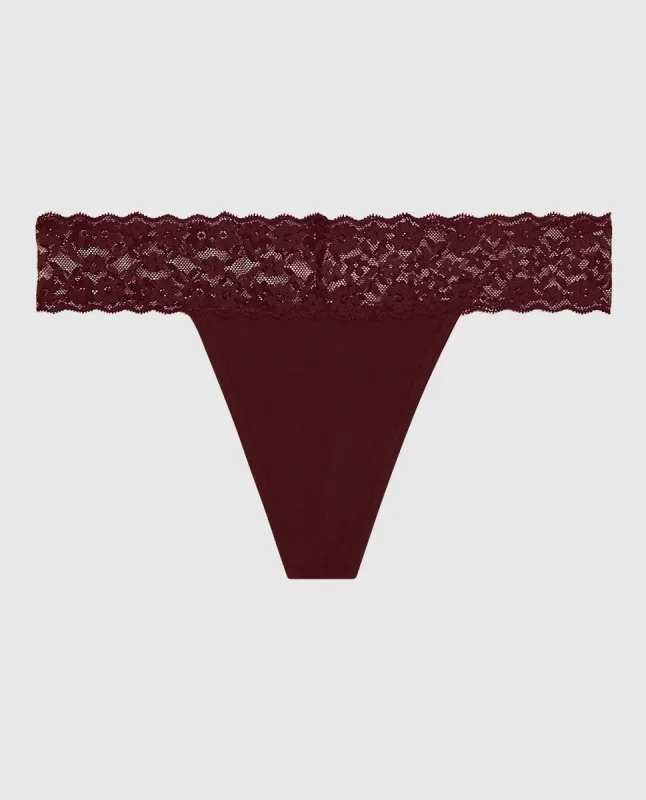 Thong Panty with Lace Trim sold by La SENZA