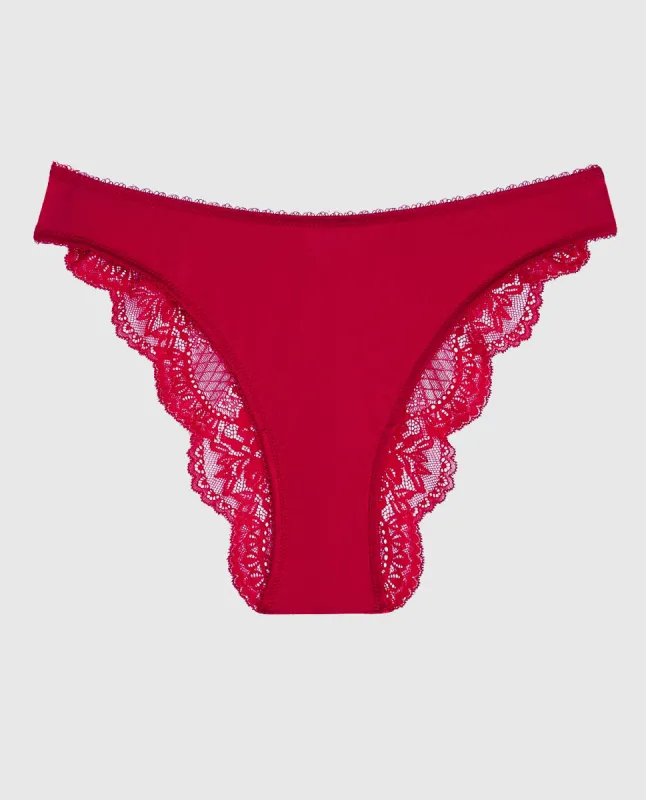 Cheeky Panty with Lace Back in Cosmo Red sold by La SENZA
