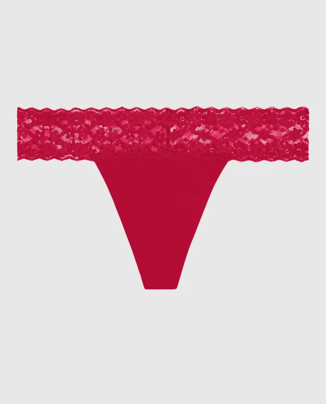 Thong Panty with Lace Trim sold by La SENZA
