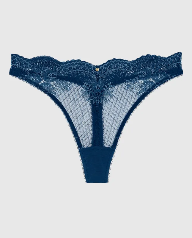 Lace High Leg Thong Panty sold by La SENZA