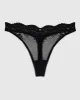 Lace High Leg Thong Panty in Smoulder Black sold by La SENZA