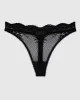 Lace High Leg Thong Panty in Smoulder Black sold by La SENZA