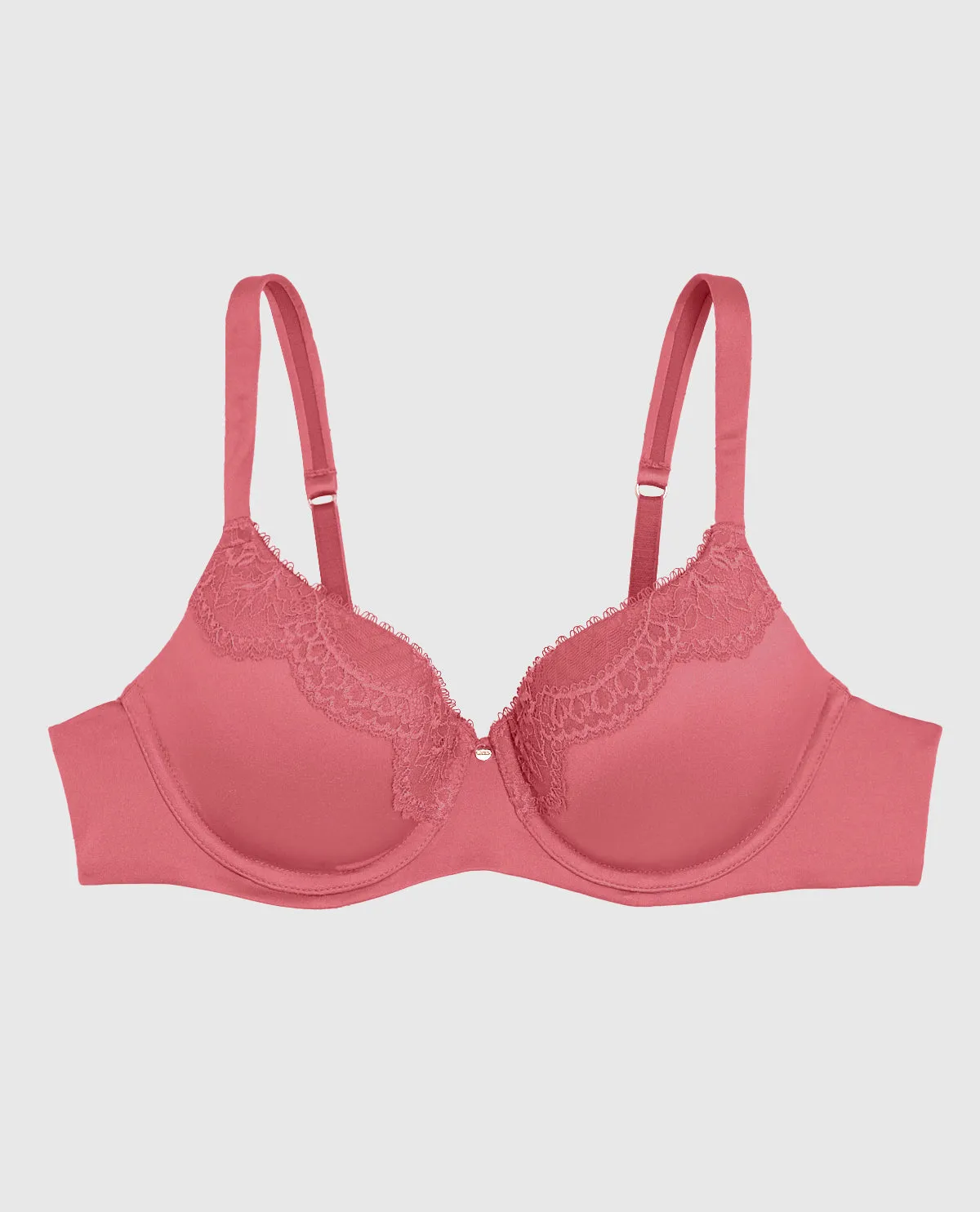 Lightly Lined Full Coverage Bra with Lace Overlay in Romantic Pink sold by La SENZA