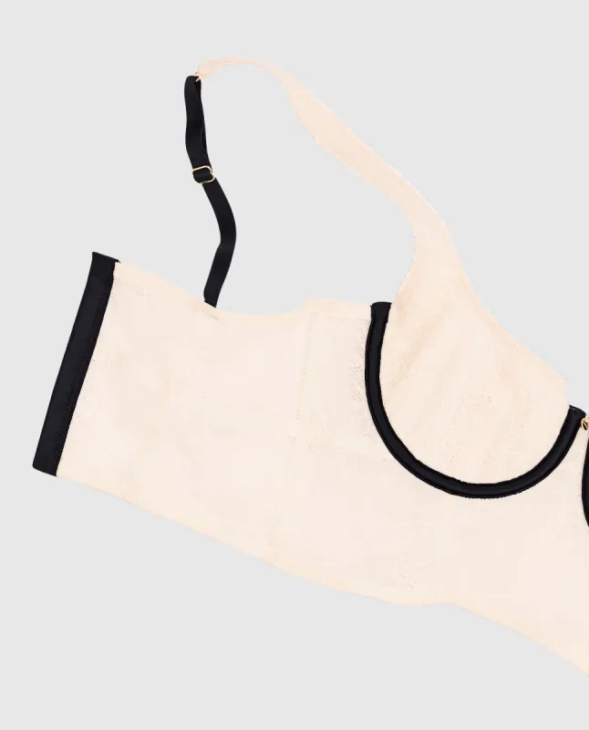Unlined Satin Balconette Bra Top in Ivory Dawn sold by La SENZA