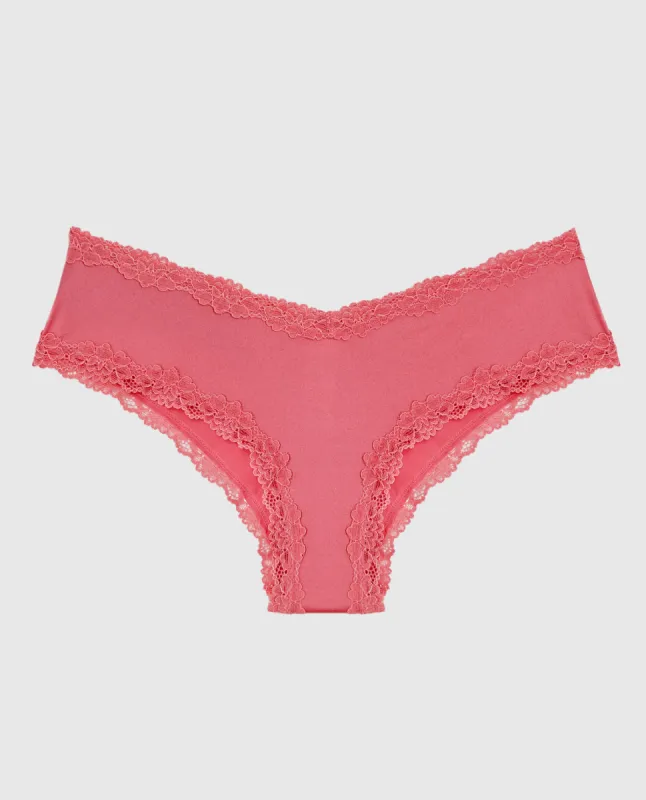 Cheeky Panty with Lace Trim in Romantic Pink sold by La SENZA