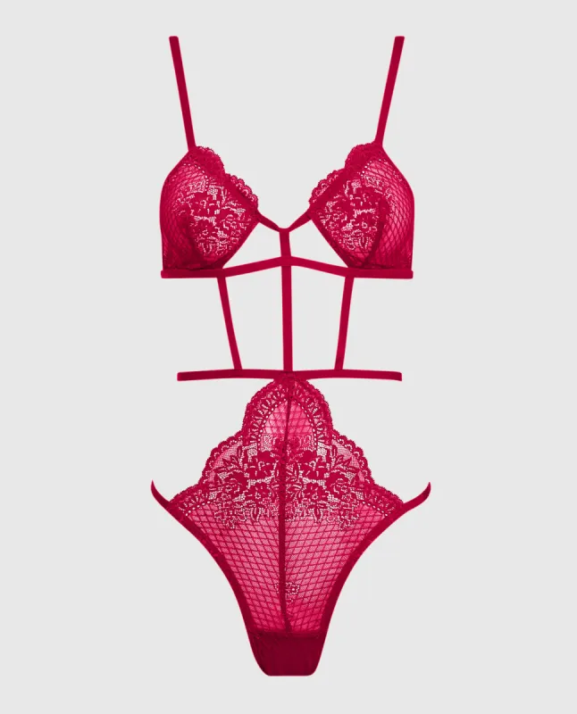 Barely there Bodysuit in Cosmo Red sold by La SENZA