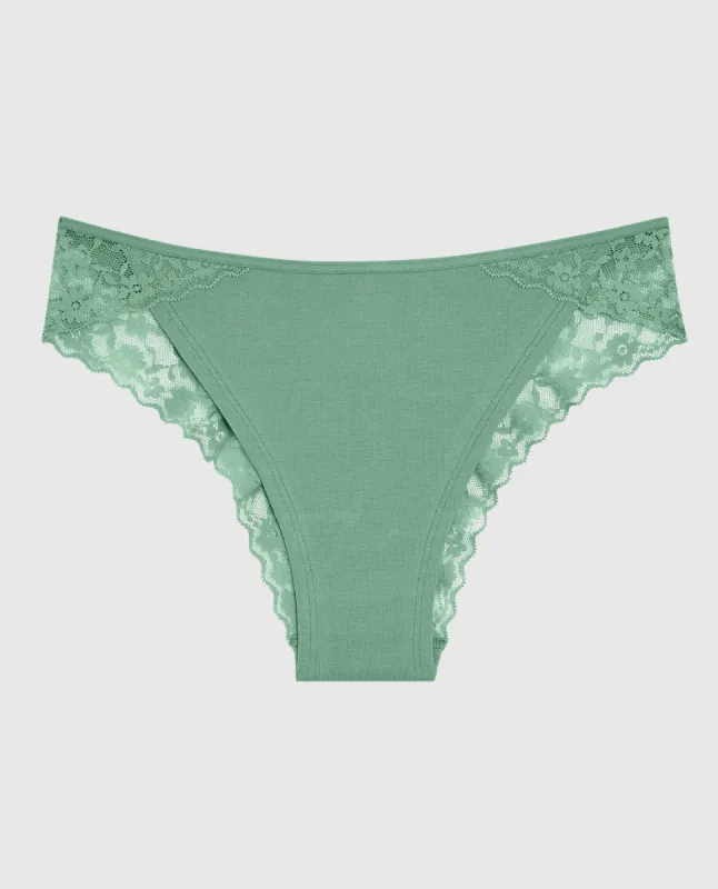 Cheeky Panty with Lace Trim in Wintermint sold by La SENZA