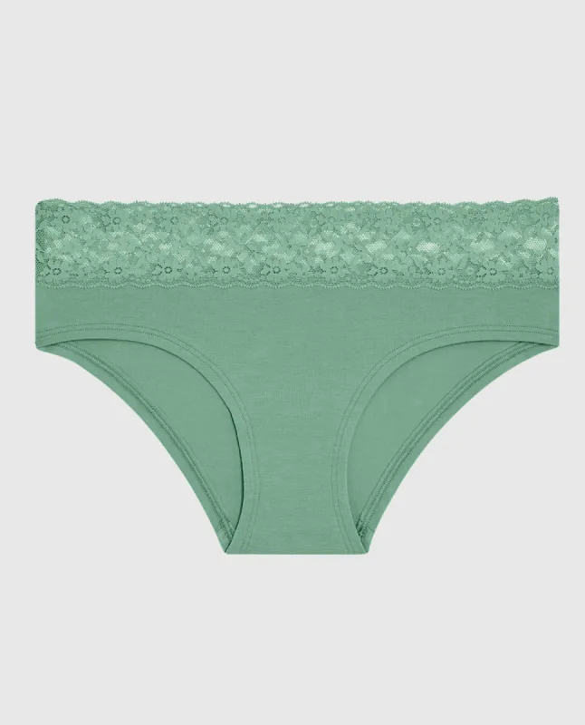 Hipster Panty with Lace in Wintermint sold by La SENZA