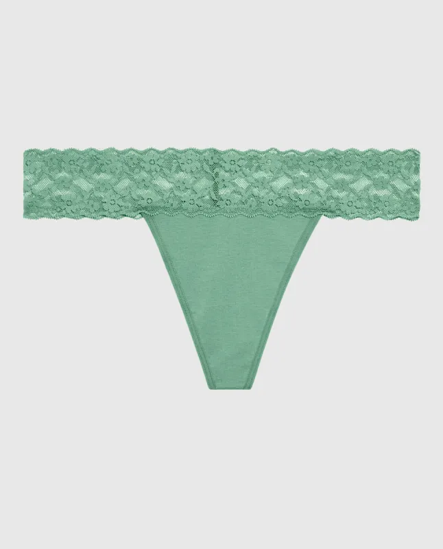 Thong Panty with Lace Trim sold by La SENZA