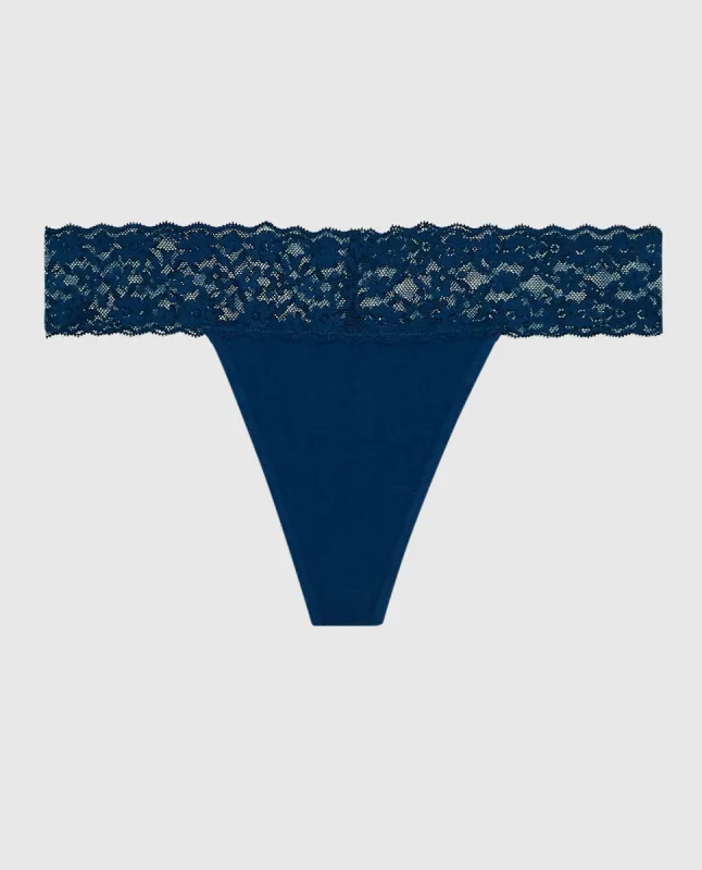 Thong Panty with Lace Trim sold by La SENZA