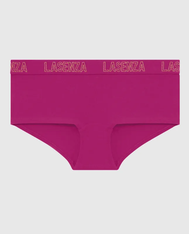 Boyshort Panty with Logo Band in Outrageous Pink sold by La SENZA