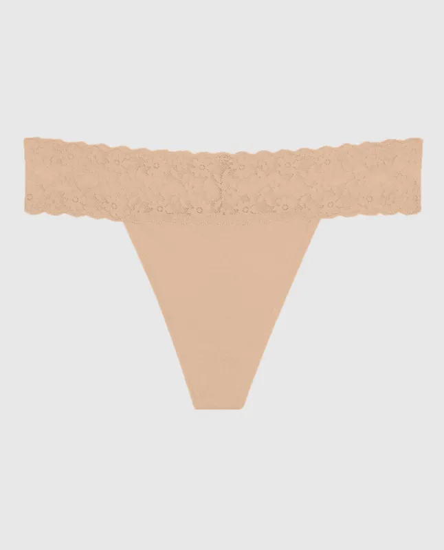 Thong Panty with Lace Trim sold by La SENZA