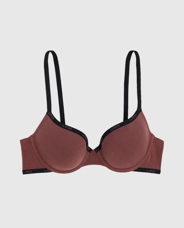 Smooth Lightly Lined Demi Bra in Dusty Cedar sold by La SENZA