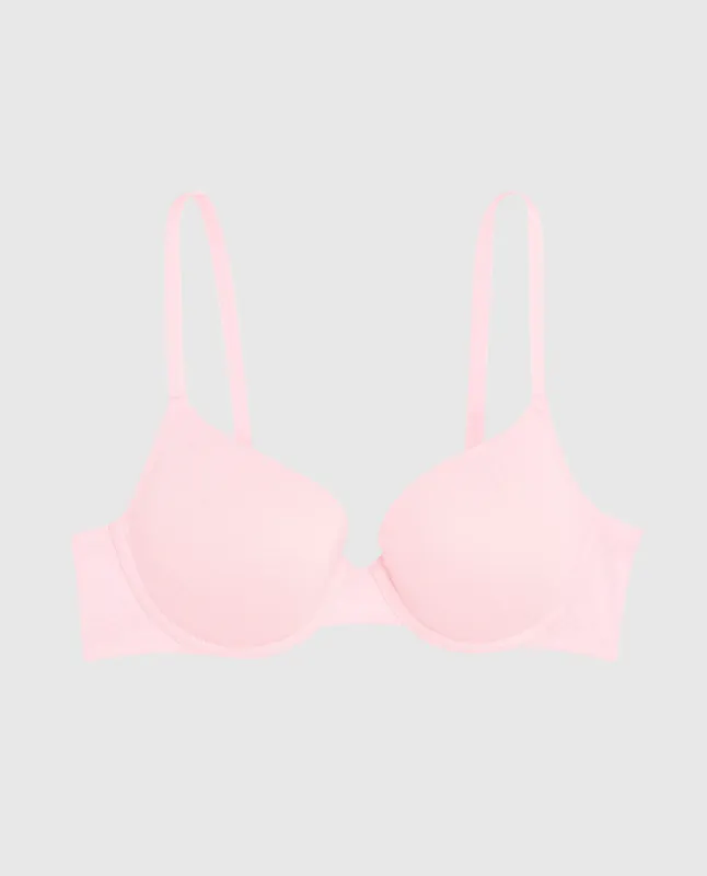 Smooth Lightly Lined Demi Bra in Pink-A-Boo sold by La SENZA
