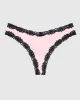 Thong Panty with Lace Trim in Pink-A-Boo sold by La SENZA