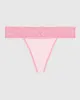 Thong Panty with Logo Trim in Pink sold by La SENZA