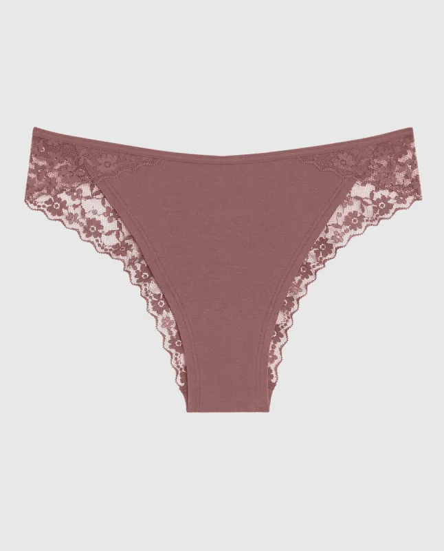 Cheeky Panty with Lace Trim in Dusty Cedar sold by La SENZA