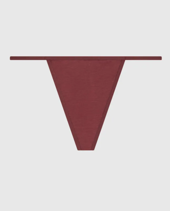 G-String Panty with Bow in Dusty Cedar sold by La SENZA