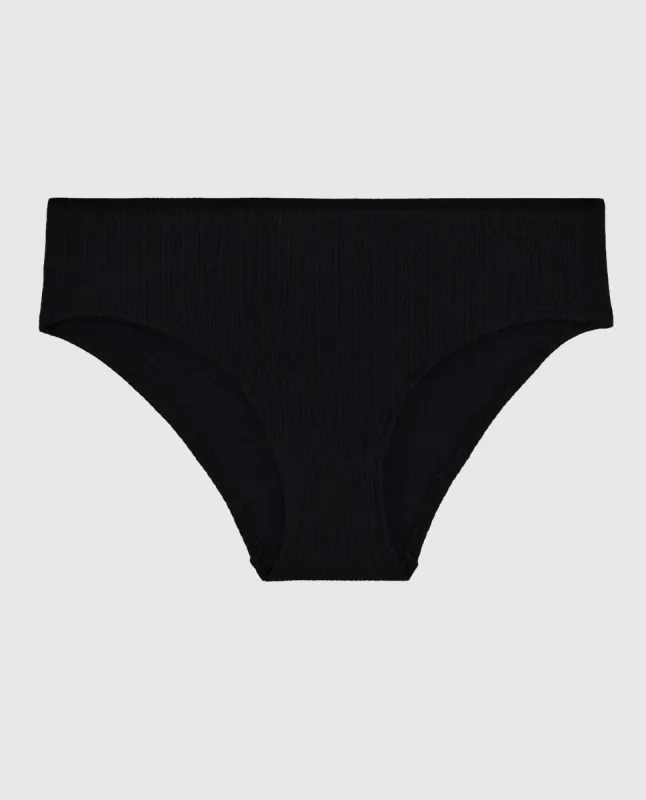 Ribbed Hipster Panty in Black sold by La SENZA