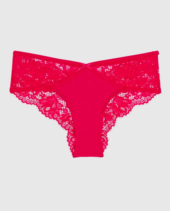 Lace Cheeky Panty in Cosmo Red sold by La SENZA