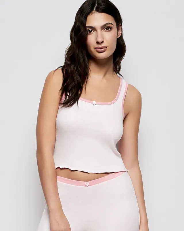 Pajama Tank with Rosette in Pink sold by La SENZA