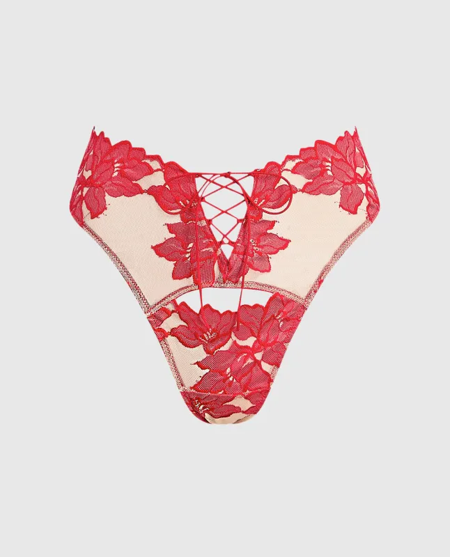High Waist Lace Up Thong Panty sold by La SENZA