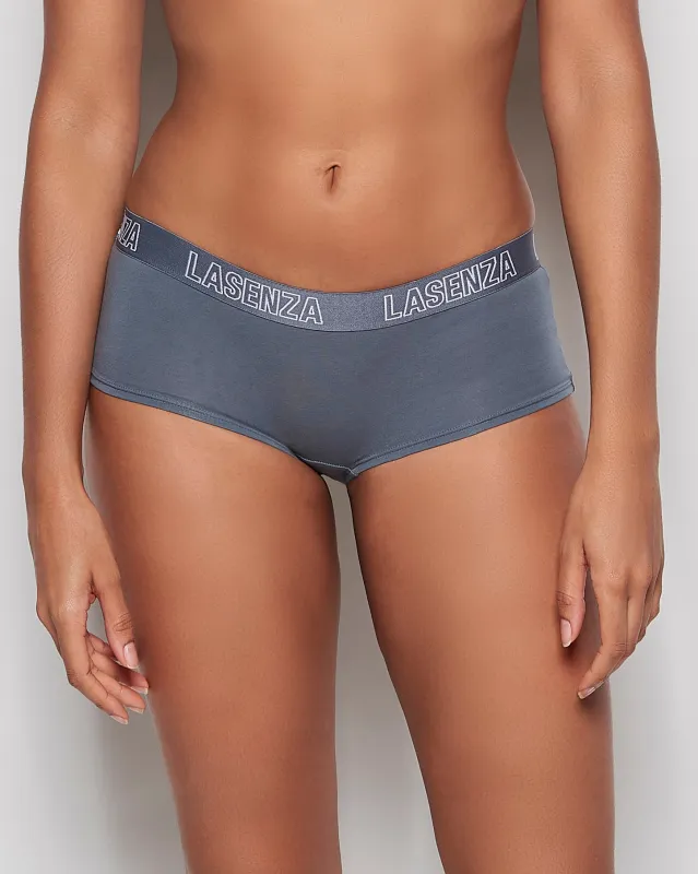 Boyshort Logo Panty in Stormy Weather sold by La SENZA