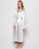 Satin Mid Length Robe in Ivory sold by La SENZA