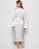 Satin Mid Length Robe in Ivory sold by La SENZA