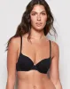 Lightly Lined Demi Bra with Lace in Black sold by La SENZA
