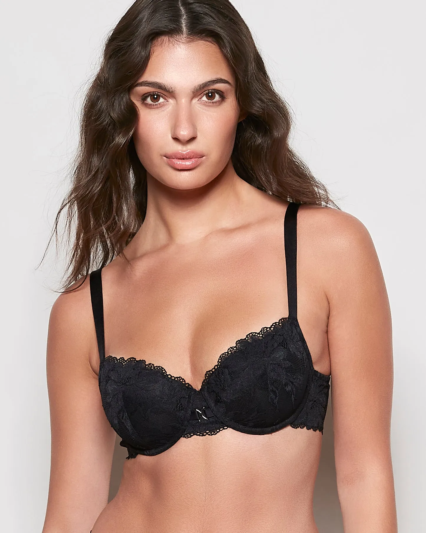 Lightly Lined Lace Balconette Bra in Black sold by La SENZA
