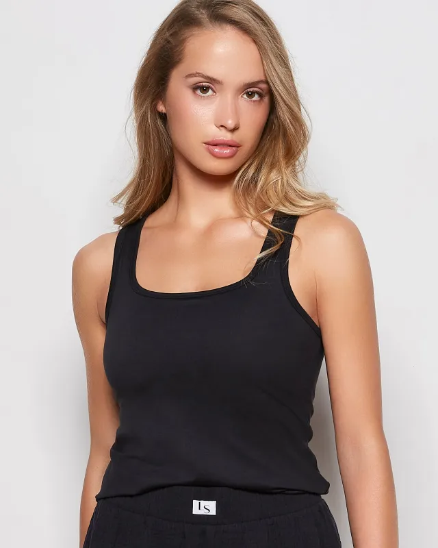 Sleep Tank in Black sold by La SENZA