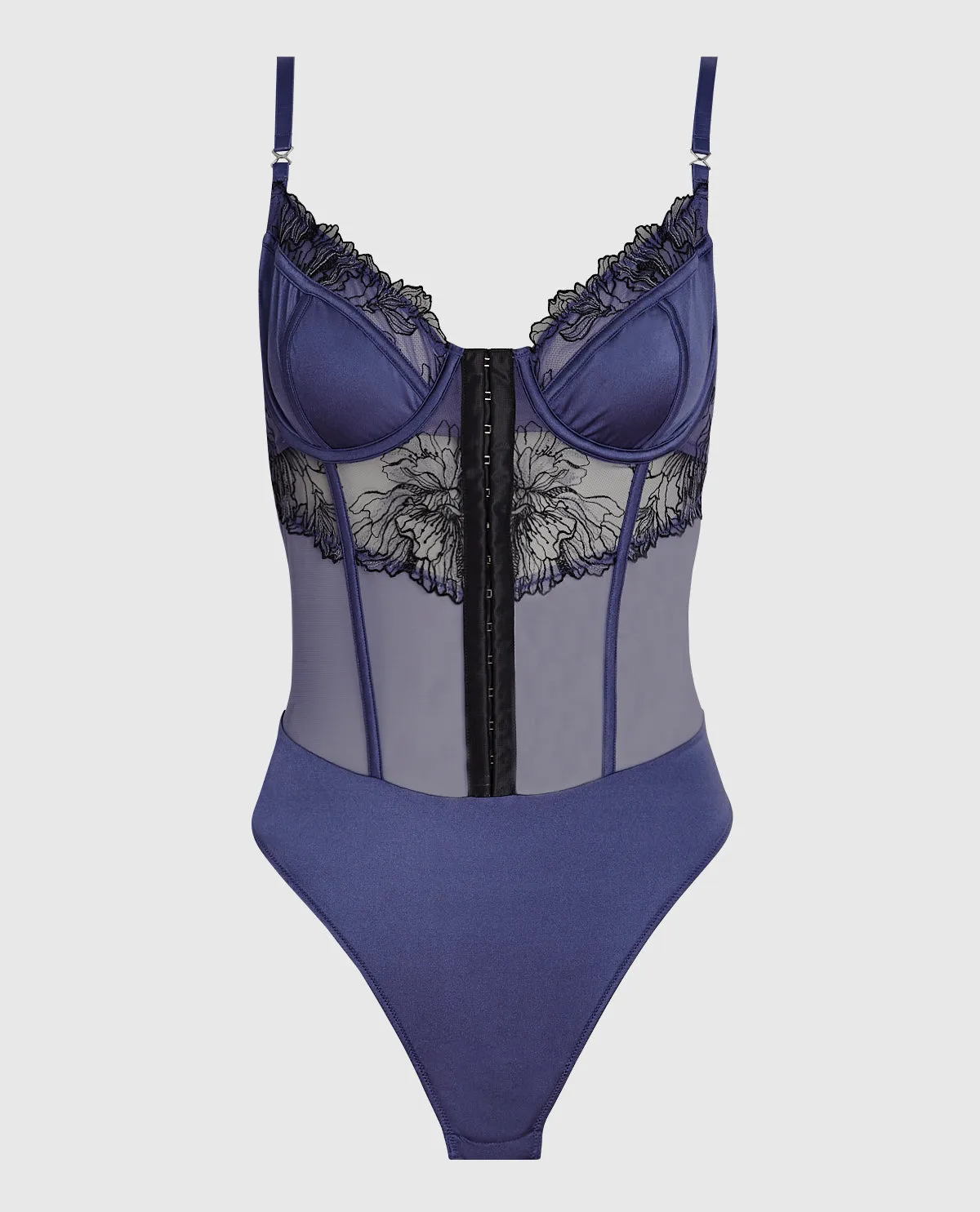 Lightly Lined Lace Bodysuit in Dusk Blue sold by La SENZA product image thumbnail 4