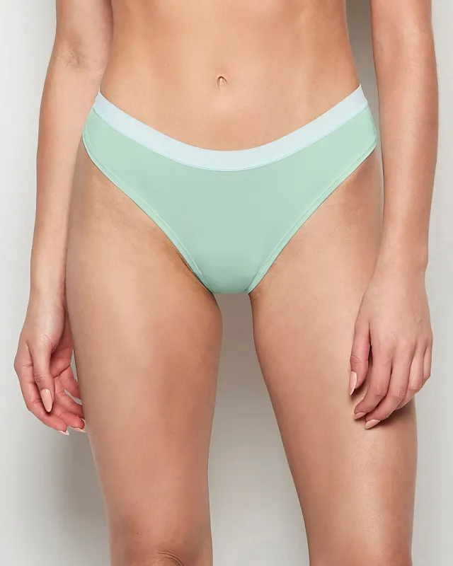 Thong Panty with Vanishing Trim in Mist Green sold by La SENZA