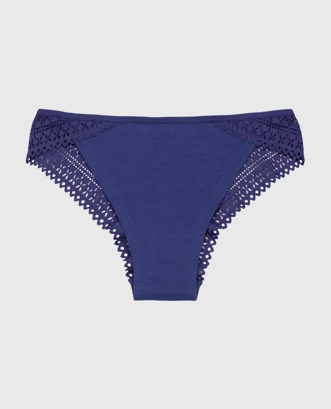 Cheeky Panty with Lace Trim in Dusk Blue sold by La SENZA
