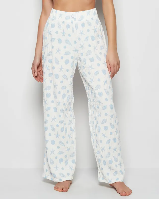 Textured Pajama Pants in She Sells Sea Shells sold by La SENZA