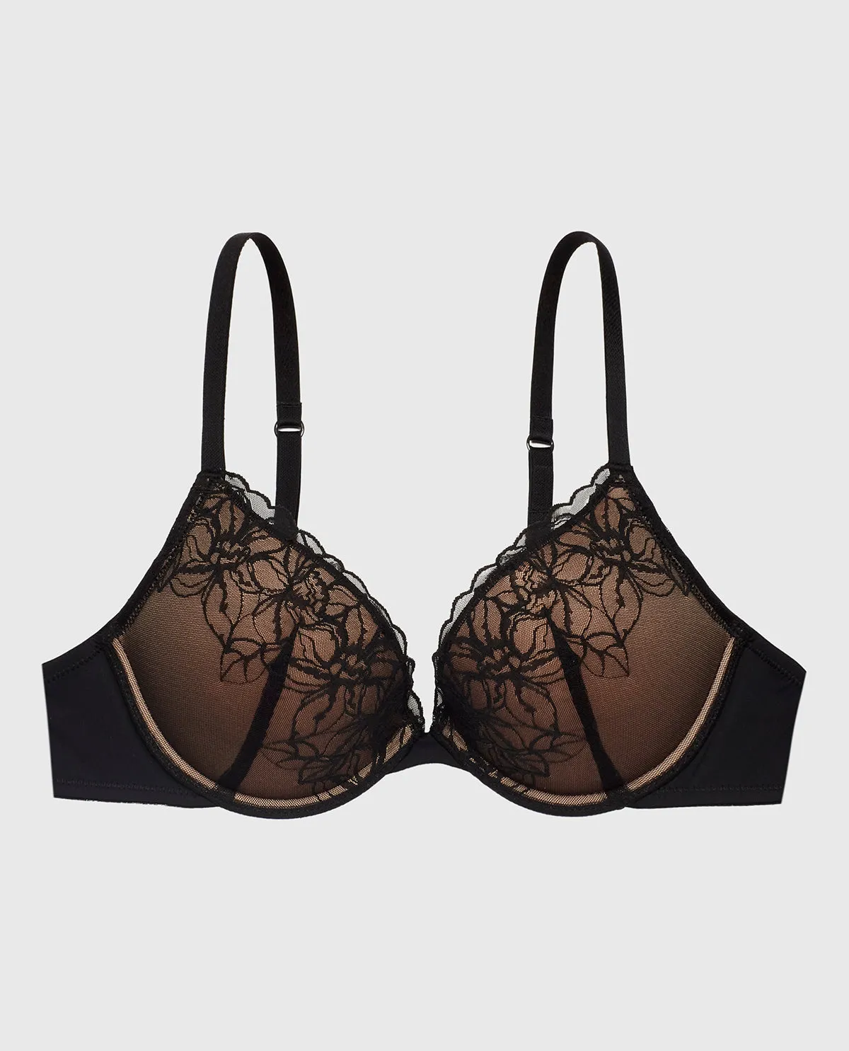 Lace Push Up Bra in Black and Blush sold by La SENZA product image thumbnail 5