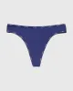 Thong Panty with Logo Trim in Dusk Blue sold by La SENZA