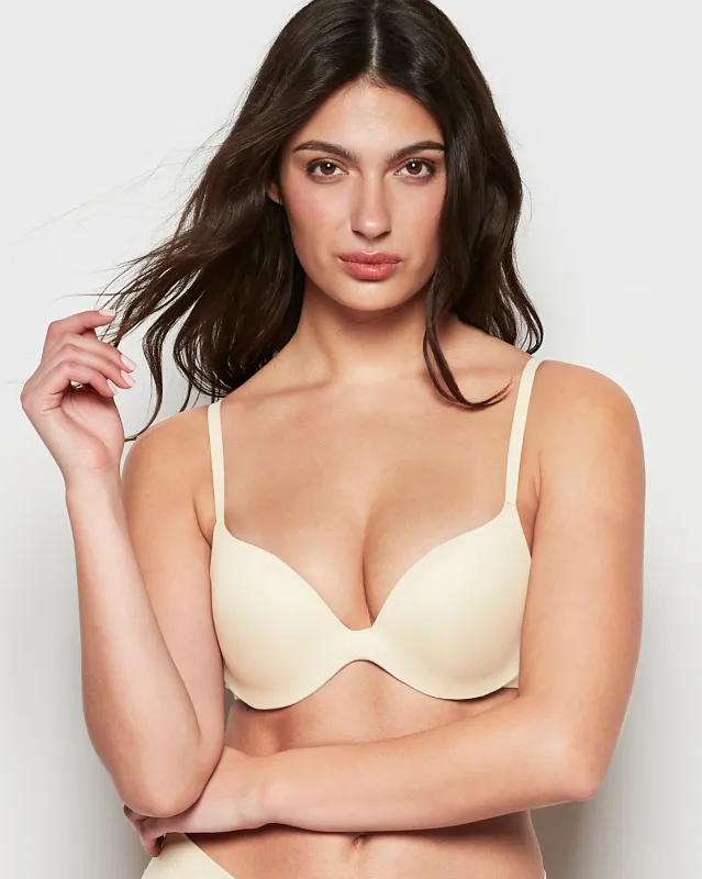 Smooth Comfort Push Up Bra in Oatmeal Heather sold by La SENZA