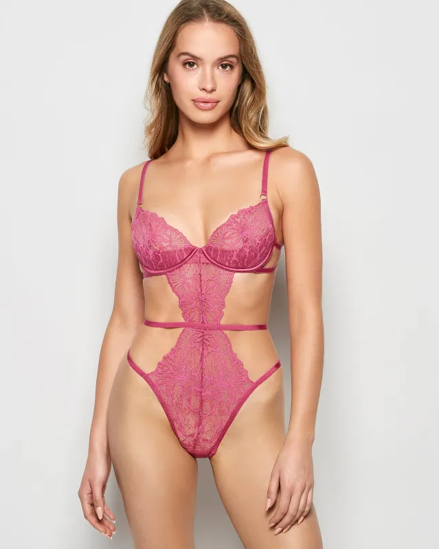 Barely There Unlined Bodysuit in Electric Rouge sold by La SENZA