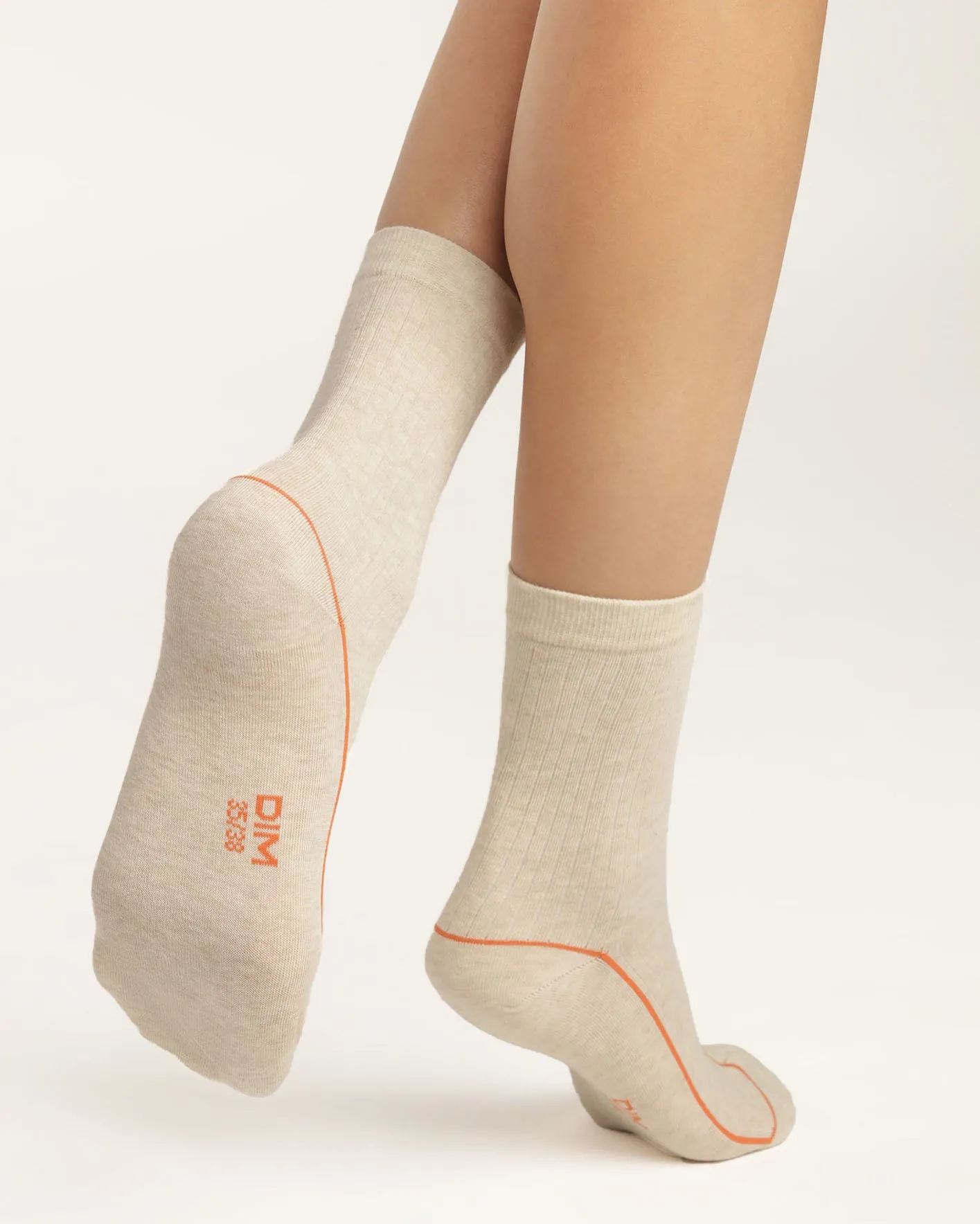 Cotton Sports Crew Sock in Soft Cream sold by La SENZA